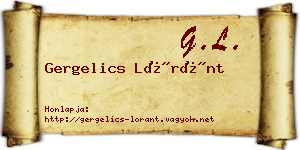 Gergelics Lóránt névjegykártya