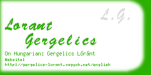 lorant gergelics business card